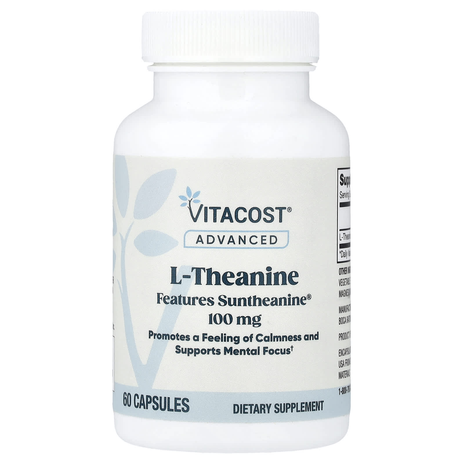 Advanced, L-Theanine Features Suntheanine®, 100 mg, 60 Capsules