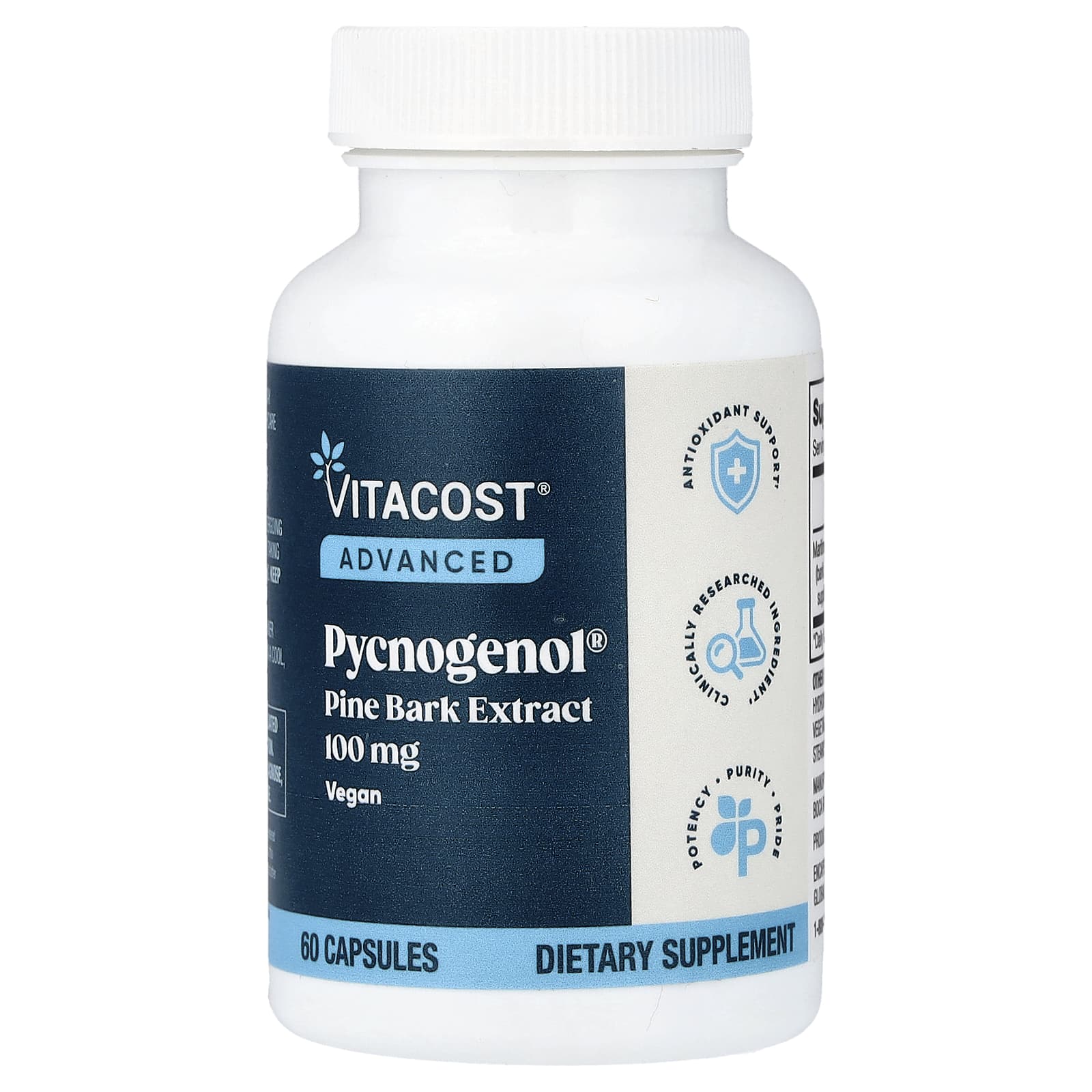 Vitacost Advanced Pycnogenol экстракт коры сосны, 100 mg, 60 капсул