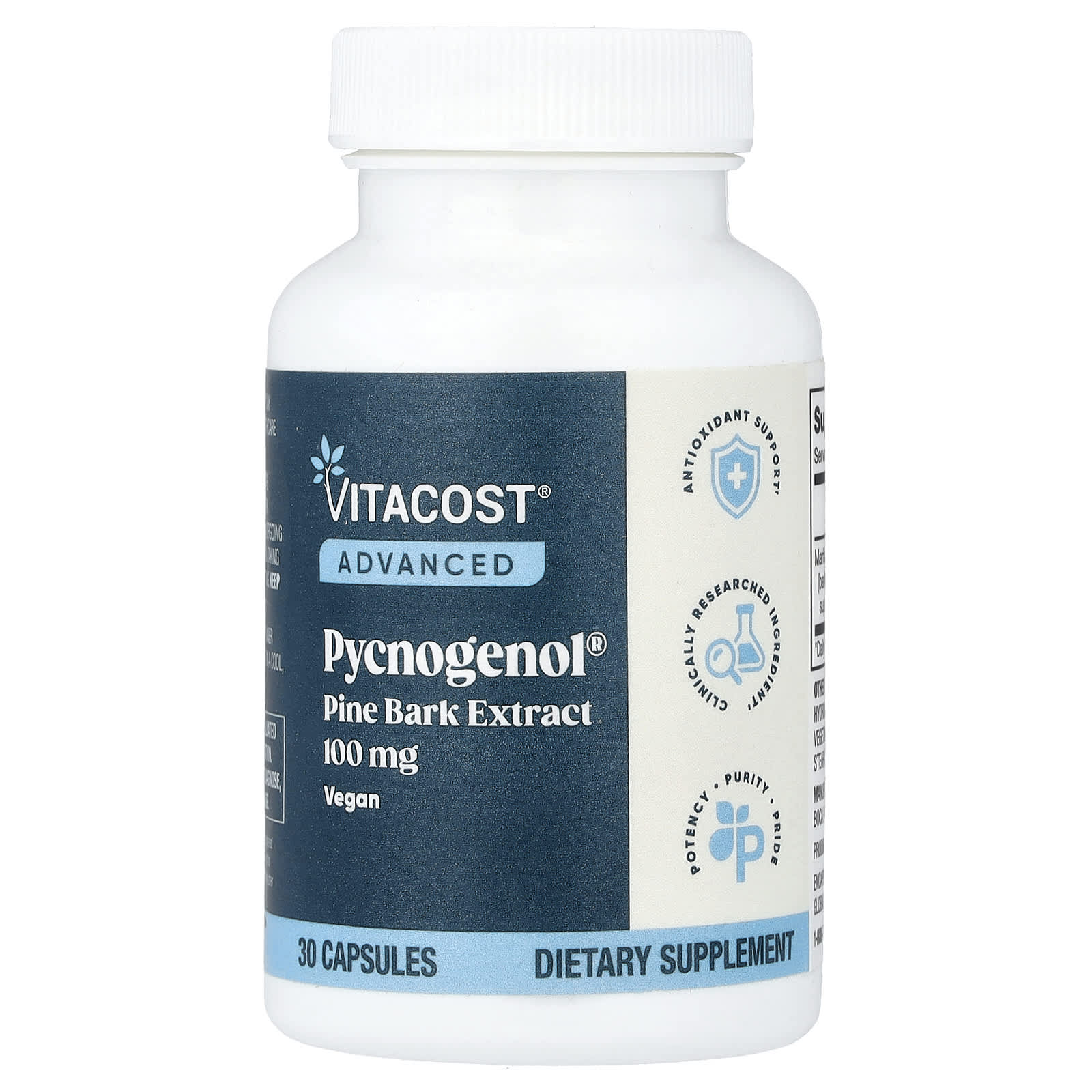 Advanced Pycnogenol экстракт коры сосны, 100 mg, 30 капсул