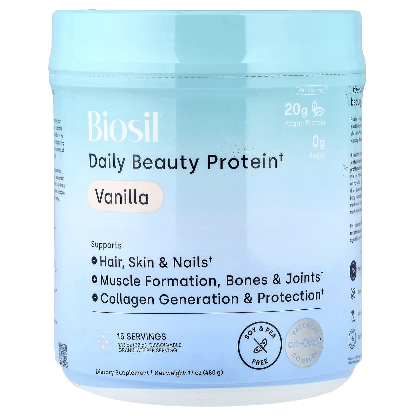 Biosil протеин Daily Beauty Vanilla, 17 oz (480 g)