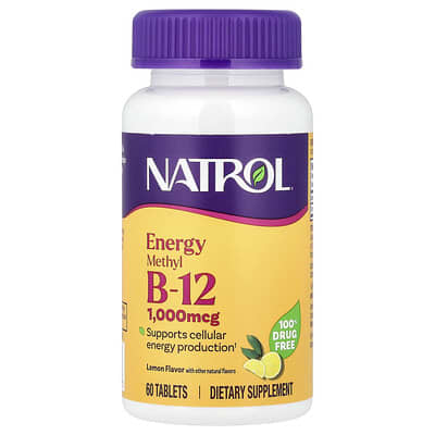 Витамин Methyl B12, лимон, 1,000 mcg, 60 таблеток