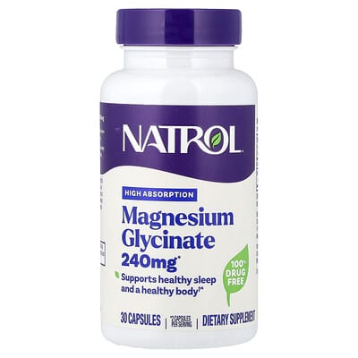 Magnesium Glycinate, High Absorption, 30 Capsules (120 mg per Capsule)