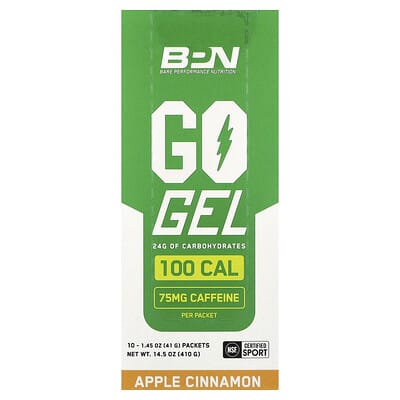 Гель Go Gel, Apple Cinnamon, 10 Packets, 1.45 oz (41 g) Each