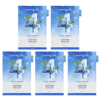No.4 Icy Soothing Beauty Sheet Mask, 5 Sheets, 0.91 fl oz (27 ml) Each