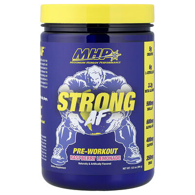 Предтренировочный комплекс Strong AF™, Raspberry Lemonade, 13.5 oz (384 g)