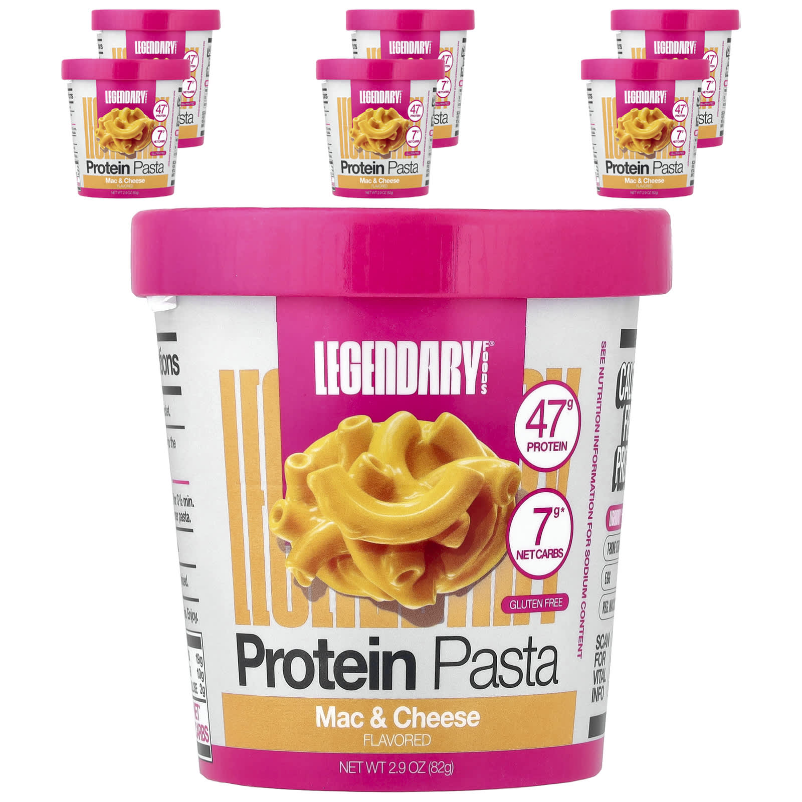 Protein Pasta, Mac & Cheese, 6 Count, 2.9 oz (82 g) Each
