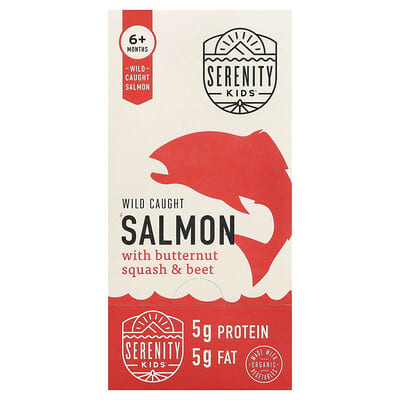 Wild Caught Salmon with Butternut Squash & Beet, 6+ Months, 6 Pouches, 3.5 oz (99 g) Each
