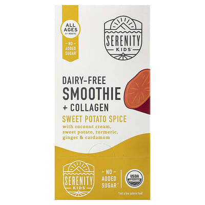 Dairy-Free Smoothie + Collagen, All Ages 6+ Months, Sweet Potato Spice, 6 Pouches, 3.5 oz (99 g) Each