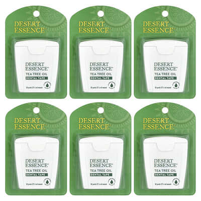 Dental Tape, Waxed, Tea Tree Oil, 6 Count, 30 yds (27.4 m)