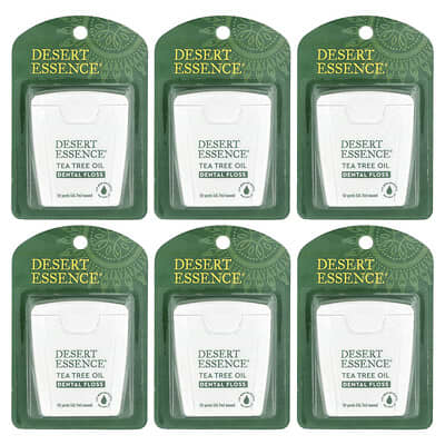 Dental Floss, Waxed, Tea Tree Oil, 6 Count, 50 yds (45.7 m) Each