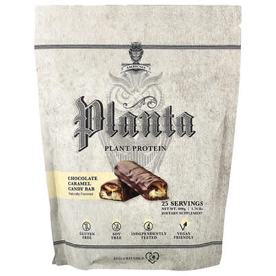Planta растительный протеин, шоколадно-карамельный батончик, 1.76 lbs (800 g)