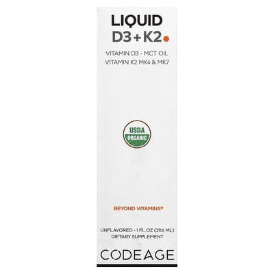 Liquid D3 + K2, без вкуса, 1 fl oz (29.6 ml)