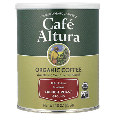 Organic Coffee, Ground, French Roast, 10 oz (283 g)