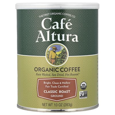 Organic Coffee, Ground, Classic Roast, 10 oz (283 g)