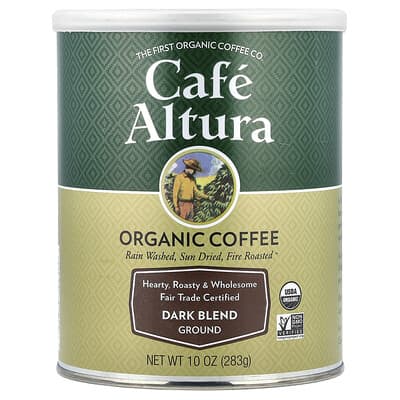 Organic Coffee, Ground, Dark Blend, 10 oz (283 g)