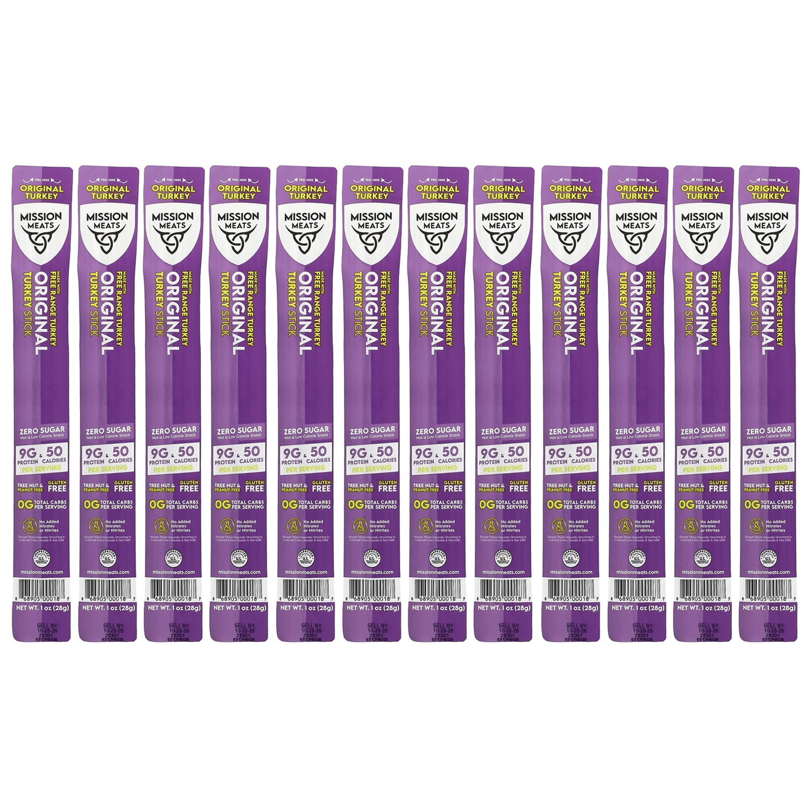 Original Turkey Stick, 12 Sticks, 1 oz (28 g) Each