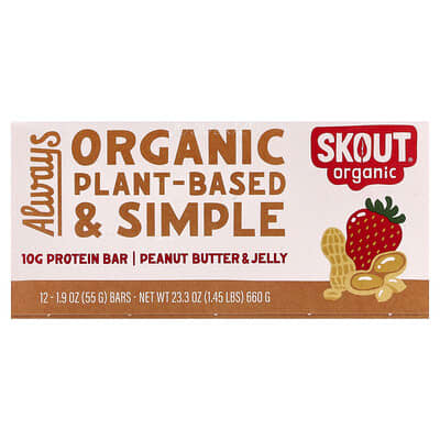 Protein Bar, Peanut Butter & Jelly, 12 Bars, 1.9 oz (55 g) Each