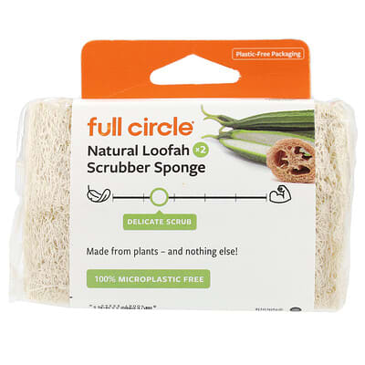 Natural Loofah Scrubber Sponge, 2 Count