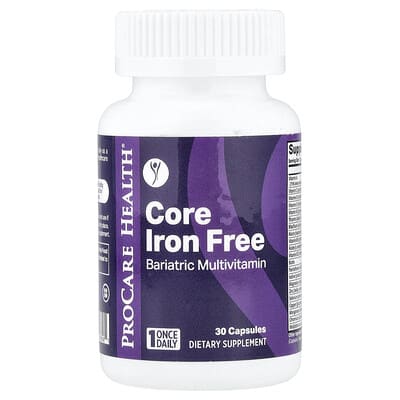 Мультивитамины Core Iron Free, Bariatric, 30 капсул