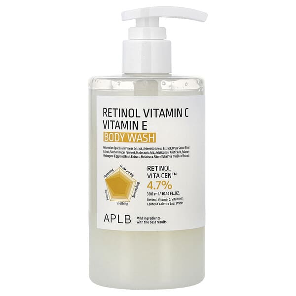 Retinol Vitamin C, Vitamin E Body Wash, 10.14 fl oz (300 ml)