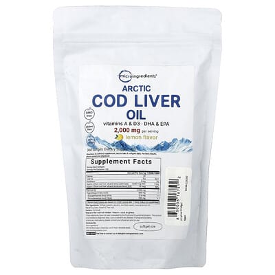 Arctic Cod Liver Oil, Lemon, 360 Softgels (666 mg per Softgel)