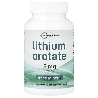 Lithium Orotate, 240 Vegetarian Capsules (2.5 mg per Capsule)
