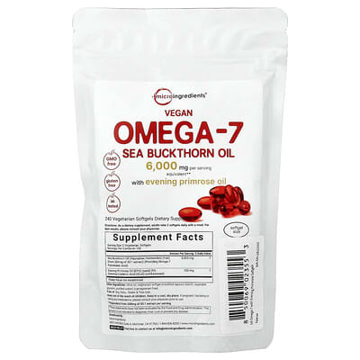 Масло облепихи Omega-7 с маслом вечерней примулы, 240 капсул