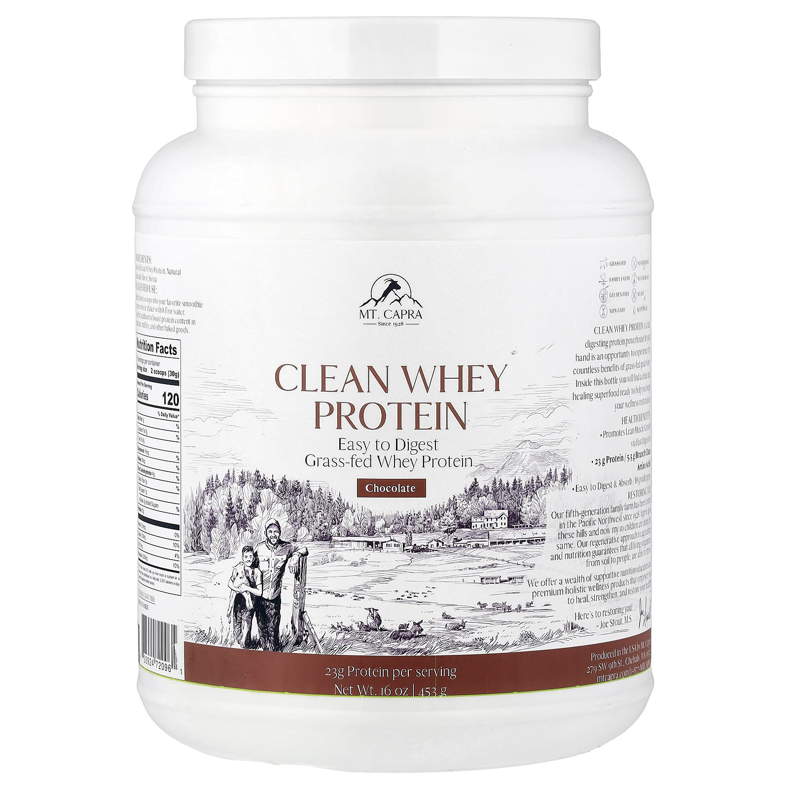 Сыворотка протеиновая Mt. Capra Clean Whey, Chocolate, 16 oz (453 g)