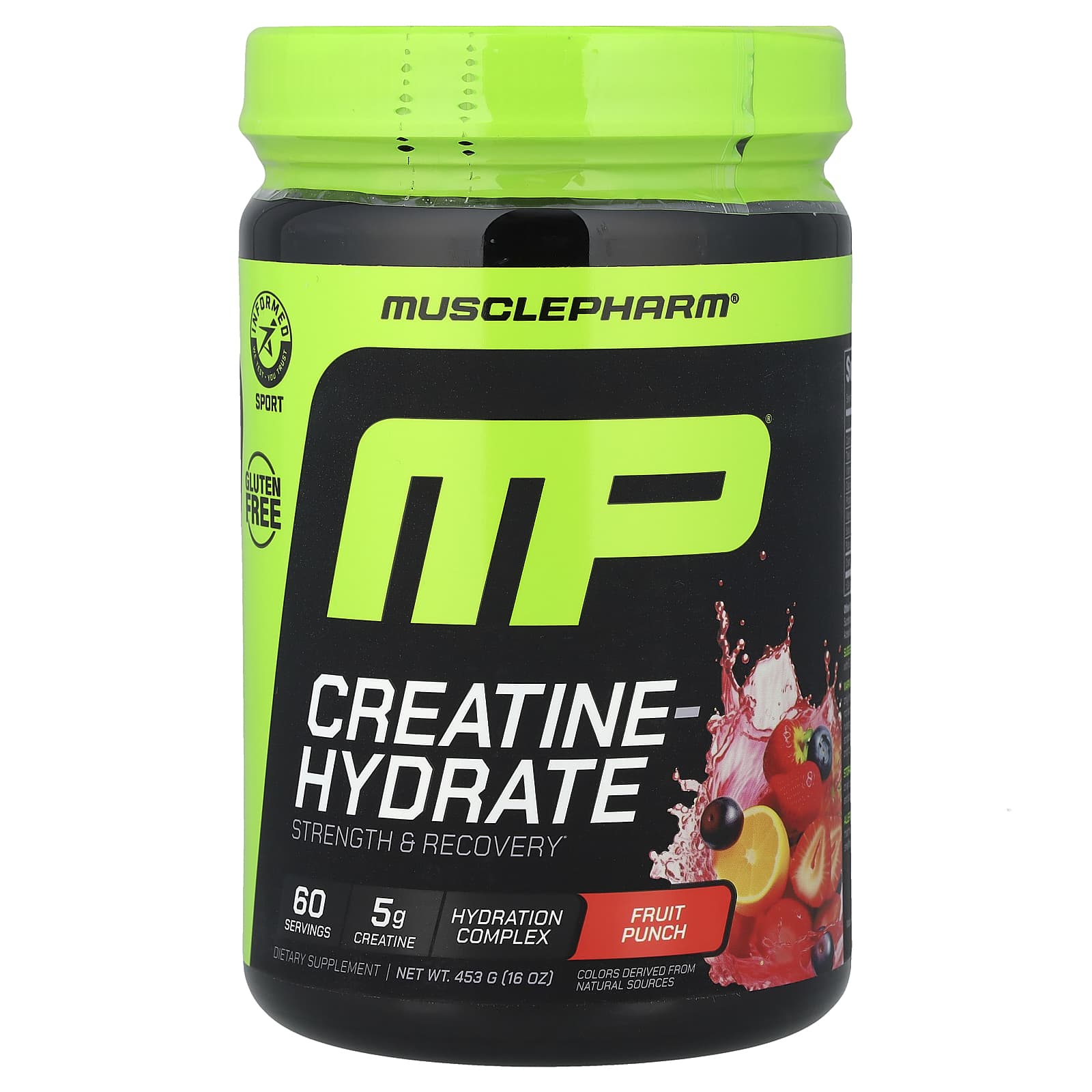 Креатин MusclePharm Creatine-Hydrate, Fruit Punch, 16 oz (453 g)