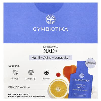 Liposomal NAD+, Orange Vanilla, 26 Liquid Packets, 0.34 fl oz (10 ml) Each