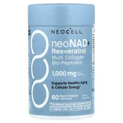 neoNad+™ Resveratrol, Multi Collagen Bio-Peptides™, 60 Rapid Release Capsules