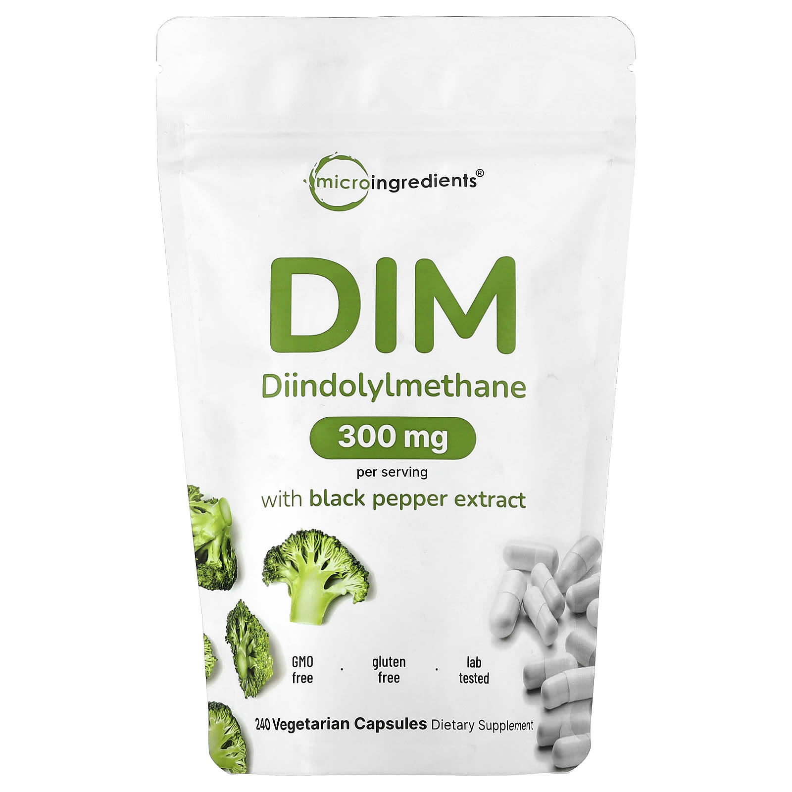 DIM с экстрактом черного перца, 240 вегетарианских капсул