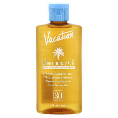Chardonnay Sunscreen Oil, SPF 30, 3.4 fl oz (100 ml)