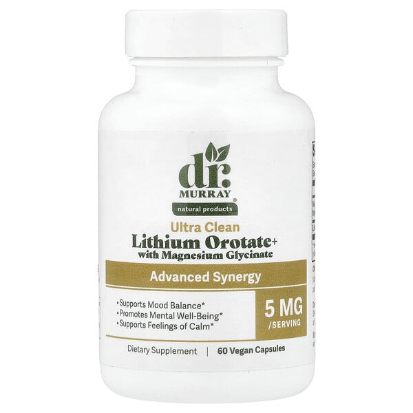 Добавка Dr. Murray's Lithium Orotate+ с Magnesium Glycinate, 60 веганских капсул