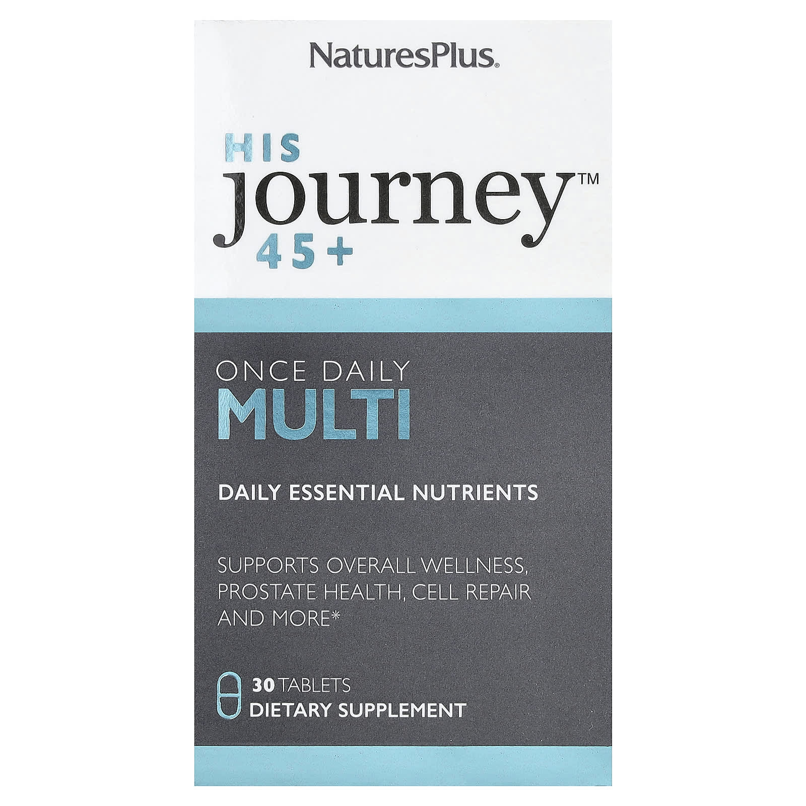 Мультивитамины His Journey™ 45+, Once Daily 30 Tablets