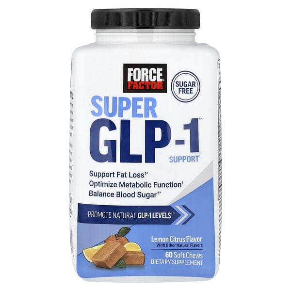 Поддержка Super GLP-1™, лимонный цитрус, 60 мягких жевательных таблеток