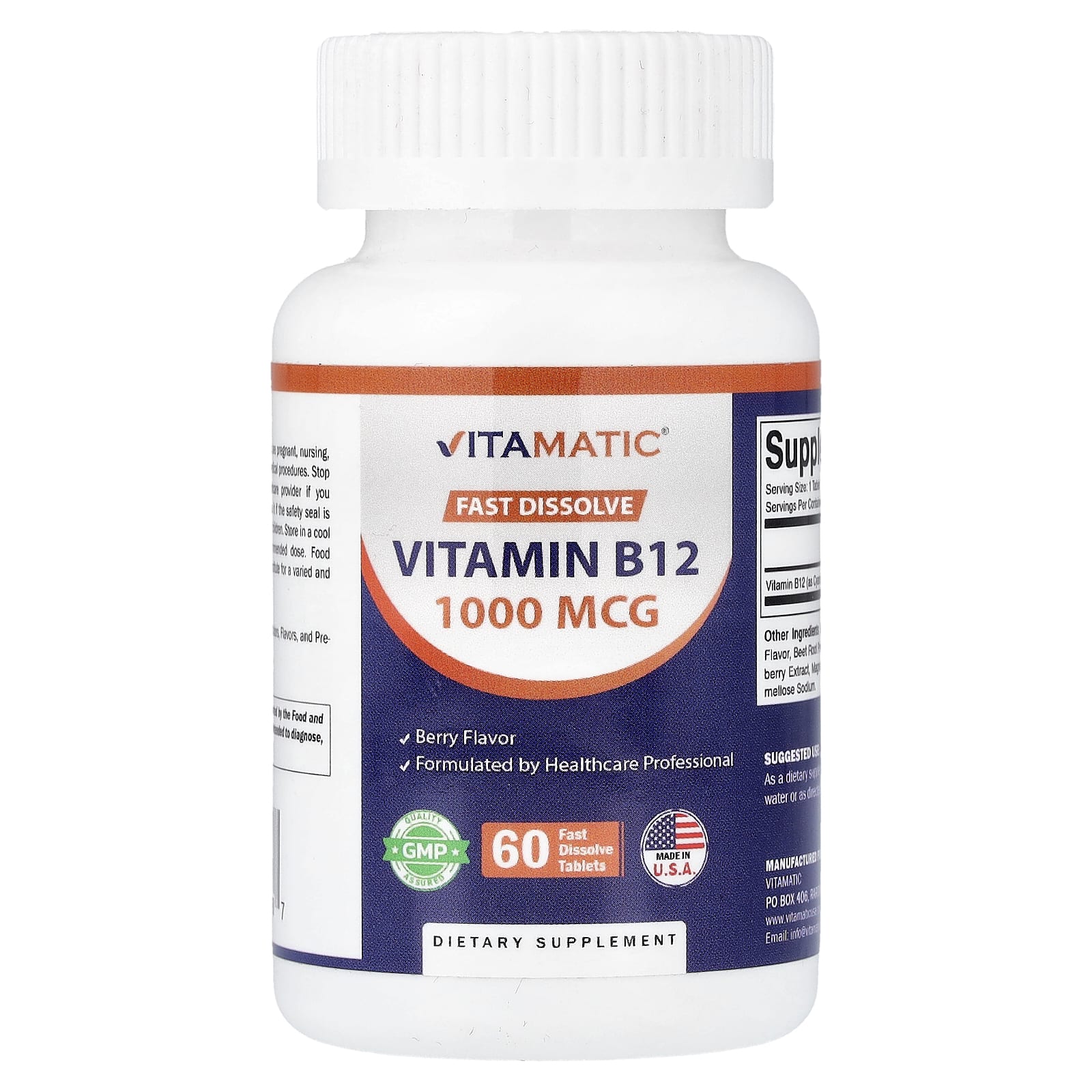 Vitamin B12, Berry, 1,000 mg, 60 Fast Dissolve Tablets