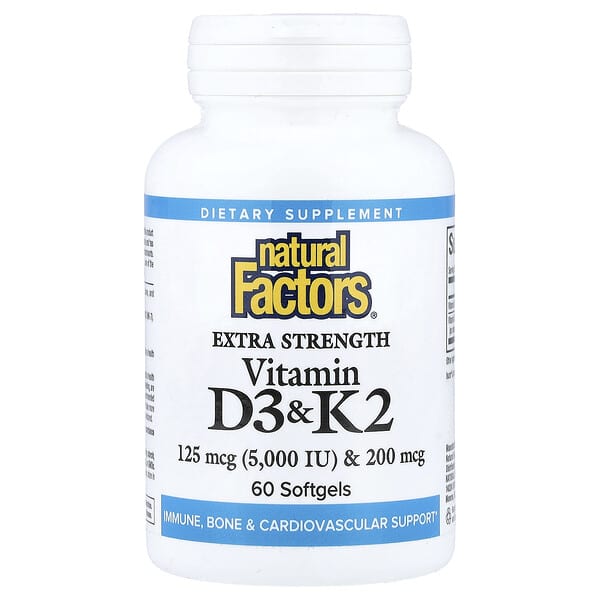 Vitamin D3 & K2, 60 Softgels
