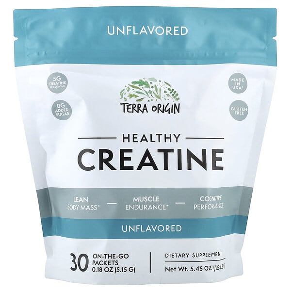 Terra Origin креатин без вкуса, 30 пакетиков по 0.18 oz (5.15 g)