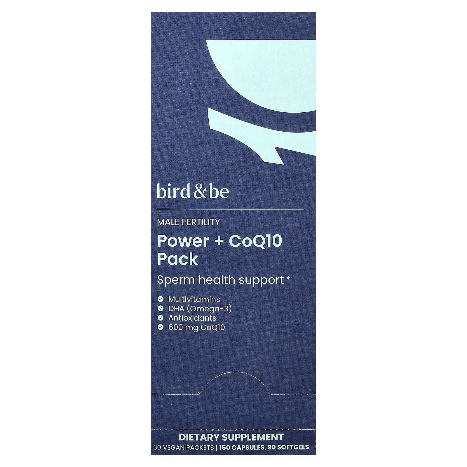 Male Fertility Power + CoQ10 Pack, 30 Vegan Packets