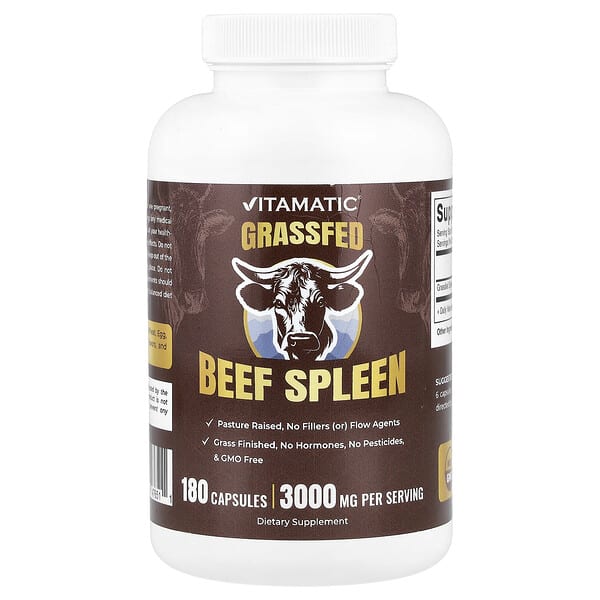 Селезенка говяжья Grassfed, 180 Capsules (500 mg per Capsule)