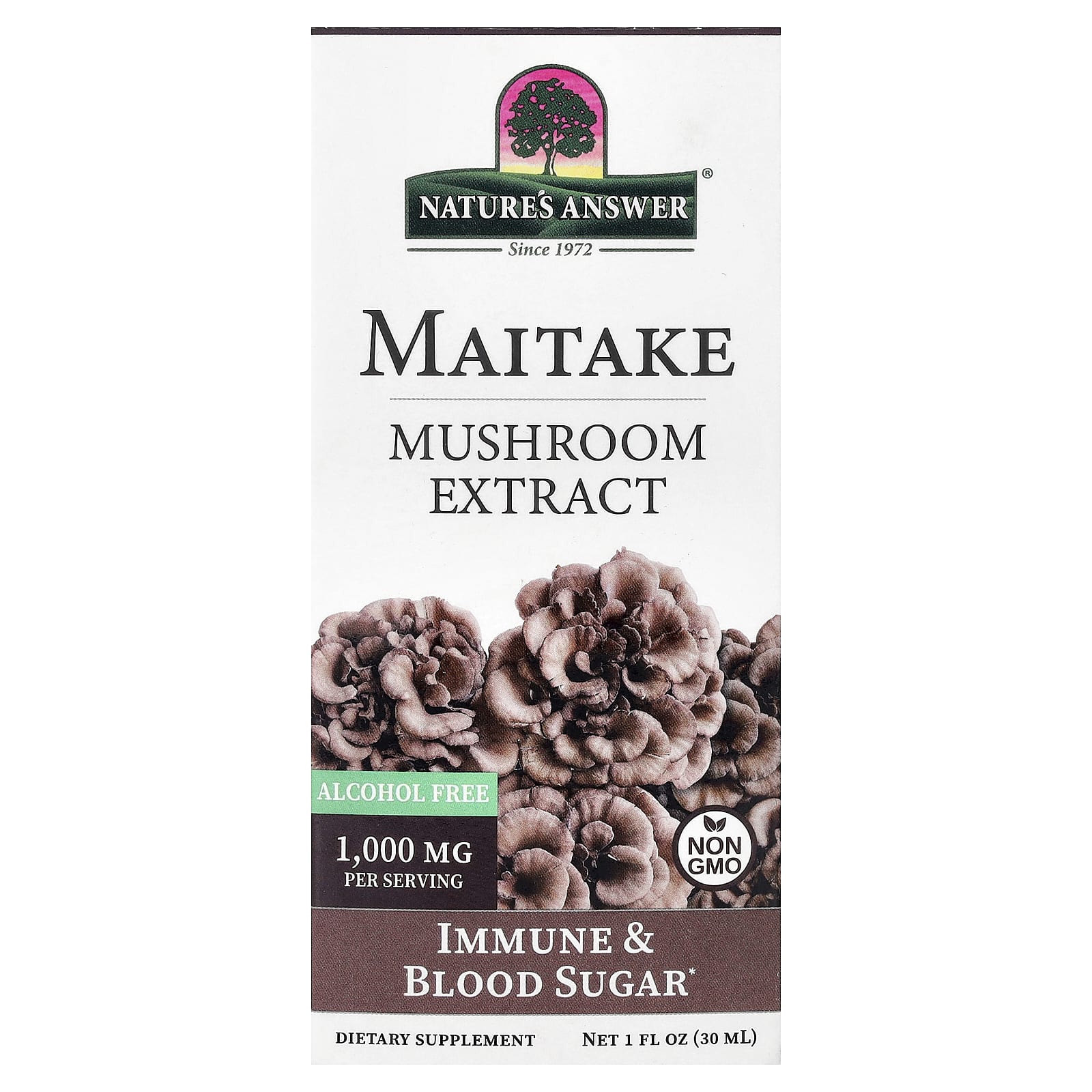 Экстракт гриба Маитаке, без алкоголя, 1 fl oz (30 ml)