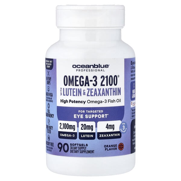 Omega-3 2100® with Lutein & Zeaxanthin, Orange, 90 Softgels