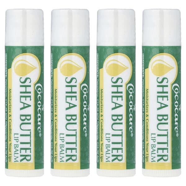 Shea Butter Lip Balm, 4 Pack, 0.15 oz (4.2 g) Each