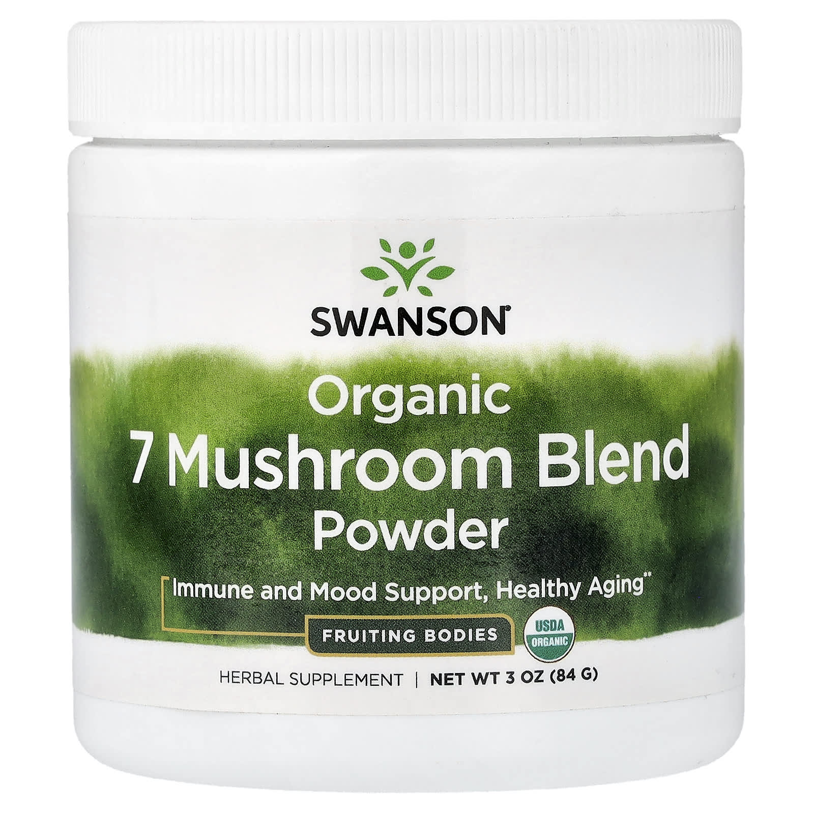 Порошок Swanson Vitamins Organic 7 Mushroom Blend, 3 oz (84 g)