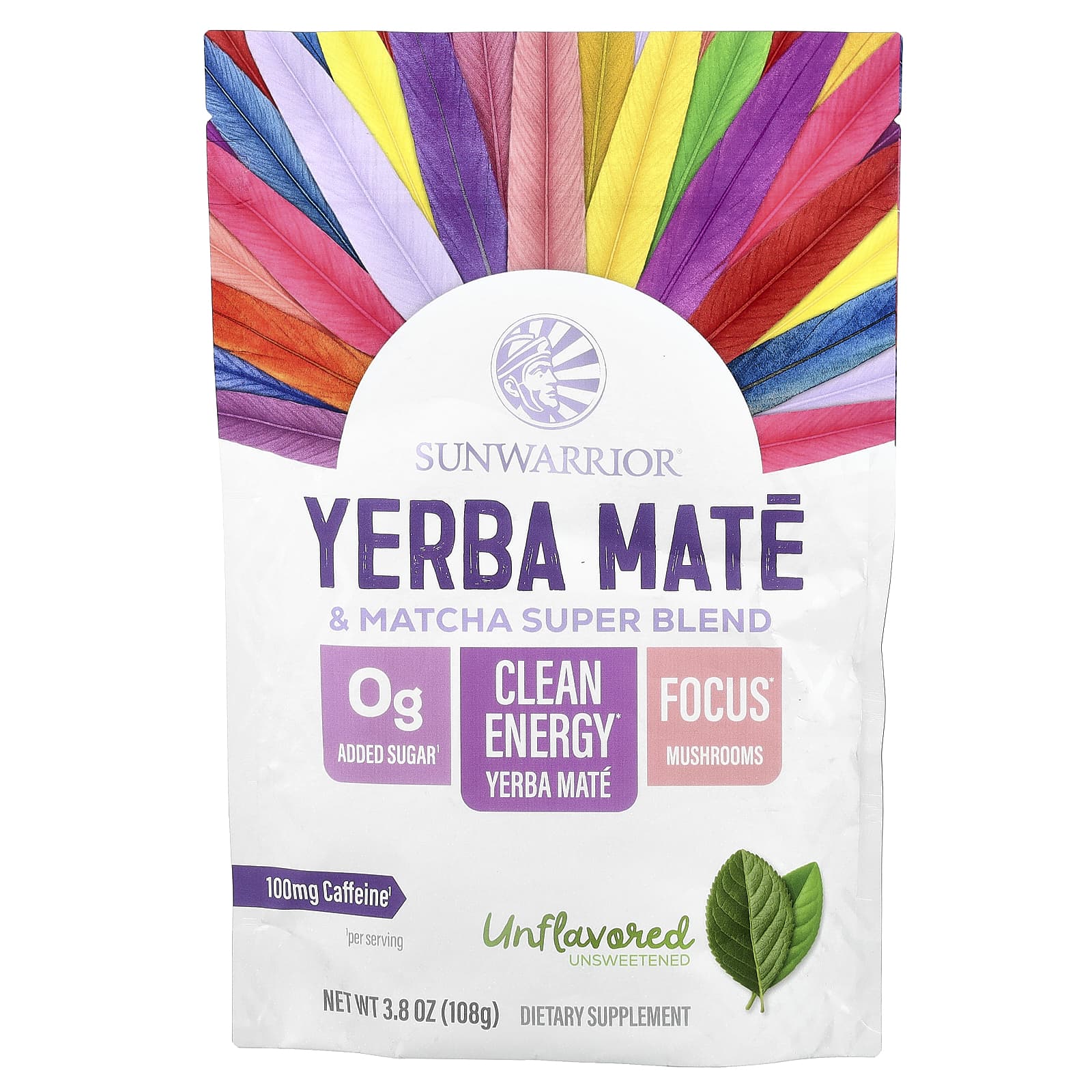 Yerba Mate & Matcha Super Blend, Unflavored, 3.8 oz (108 g)