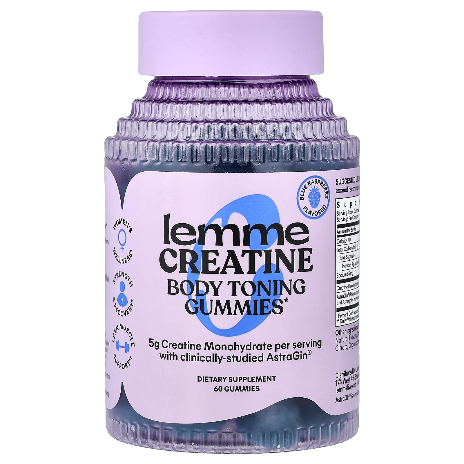 Креатин Lemme Creatine+ Body Toning Gummies Blue Raspberry 60 Gummies