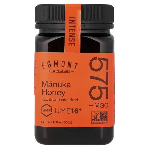 Мед Манука, натуральный и непастеризованный, UMF™ 16+, MGO 575+, 17.6 oz (500 g)