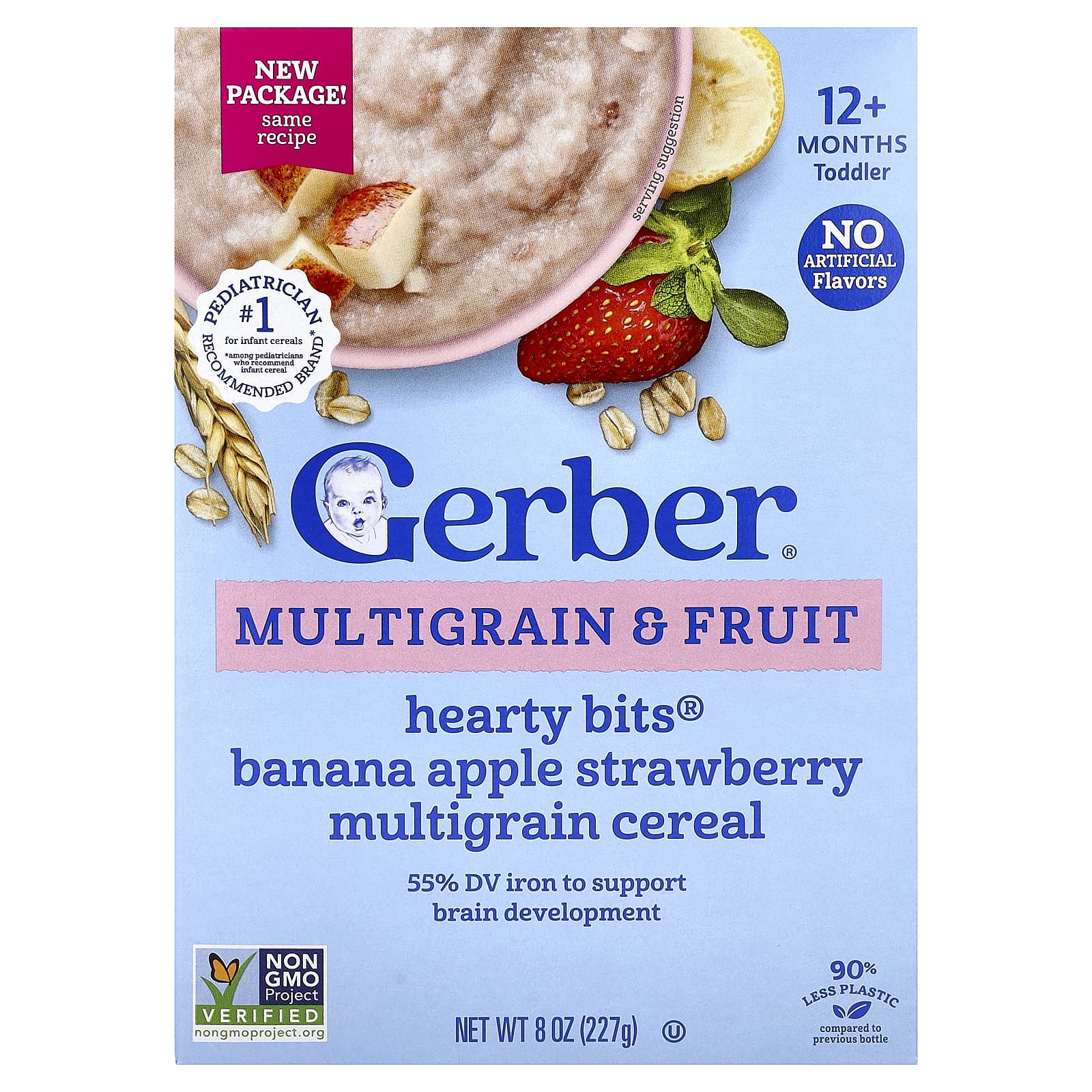 Hearty Bits®, мультитравная и фруктовая каша, 12+ месяцев, банан, яблоко, клубника, 8 унций (227 г)