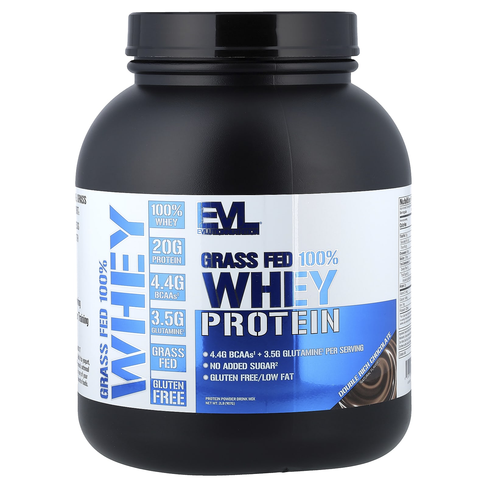 Grass-Fed 100% Whey Protein, Double Rich Chocolate, 2 lb (907 g)